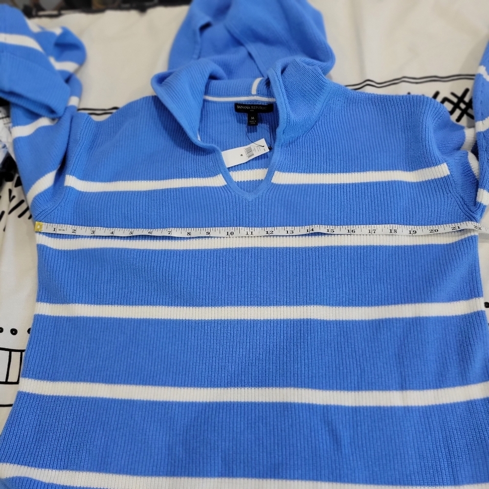 Banana Republic Striped Hoodie Sweater Size M - Picture 5 of 8